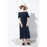 Maxi trể vai thắt eo