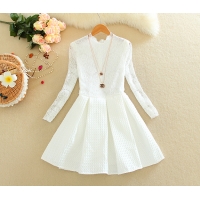 Đầm ren chân xòe xếp ly to bảng