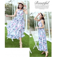Đầm maxi hoa đỏ