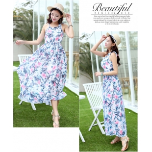 Đầm maxi hoa đỏ
