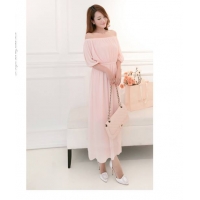 Maxi voan hồng trể voan