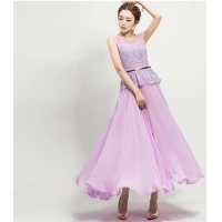 đầm maxi dạ hội ren tím