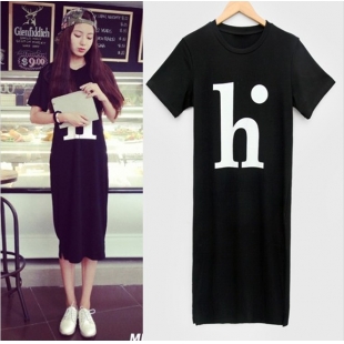 Đầm maxi thun đen năng động