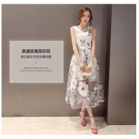 Đầm maxi voan hoa sang chảnh
