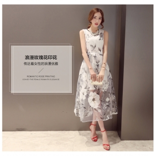 Đầm maxi voan hoa sang chảnh