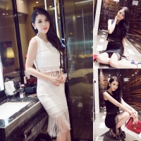 Set áo váy ren tua rua thời trang