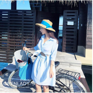 Đầm sơ mi cut out xinh xắn