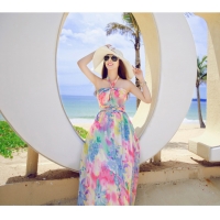 Đầm maxi hoa đi biển
