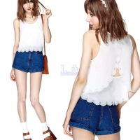 Áo lửng cắt lazer lưng xẻ thời trang