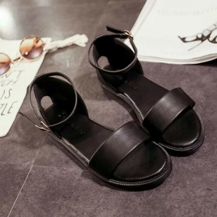 Giày sandal trơn đen