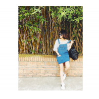 Chân váy yếm jeans thời trang