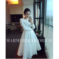 Đầm xòe dài trắng vintage